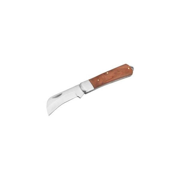 Tolsen Electricians Knife, Fine Polished Wooden Handle, Bend Head, Special Stainless Steel, 7.75 38041 - main